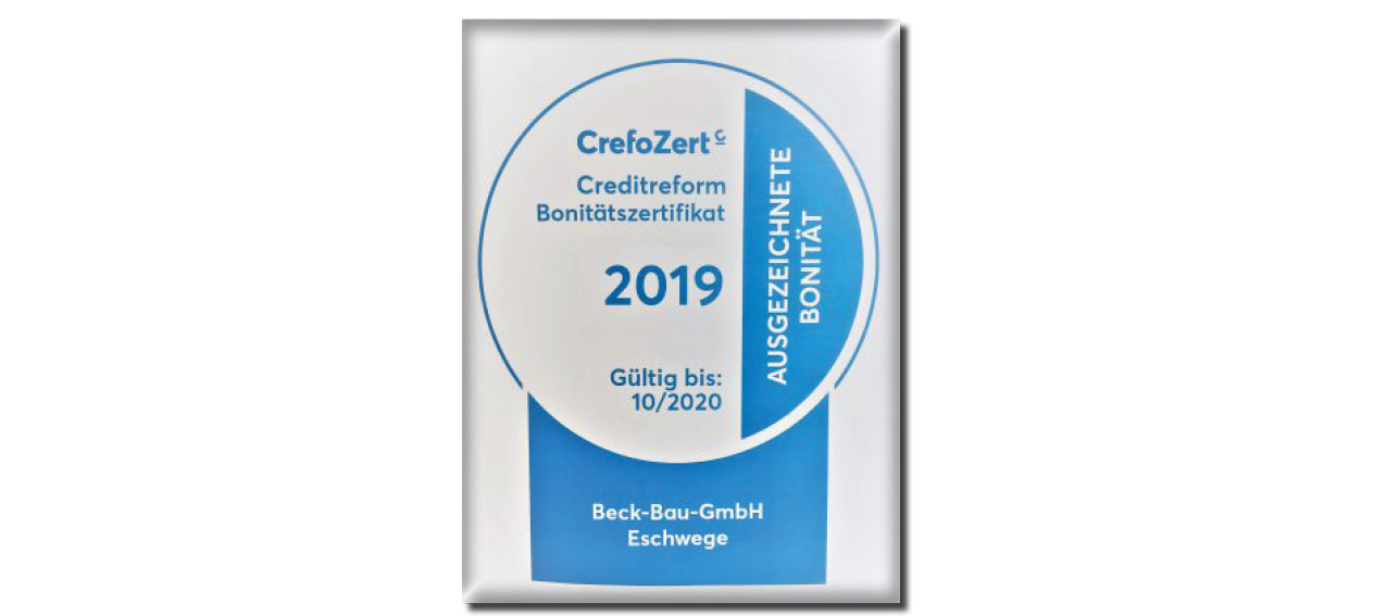 Wir sind von der Creditreform Kassel/Fulda mit dem Zertifikat „CrefoZert“ ausgezeichnet worden!
